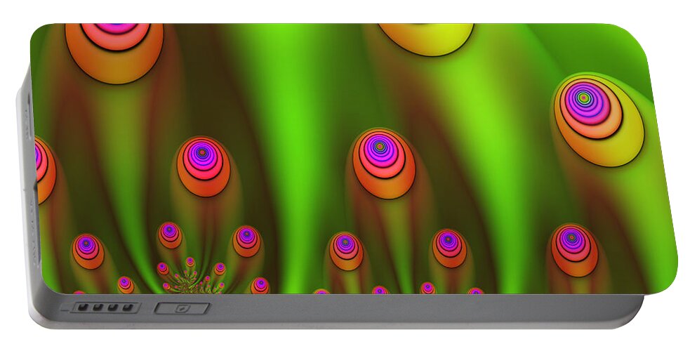 Fractal Portable Battery Charger featuring the digital art Fractal Fantasy Garden #1 by Gabiw Art