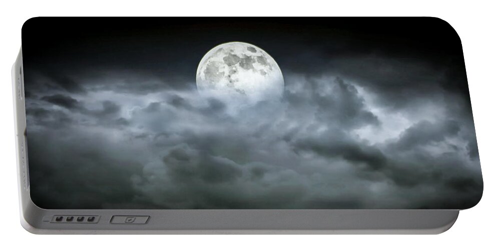 Moon Portable Battery Charger featuring the photograph Full Moon #1 by Will Wagner