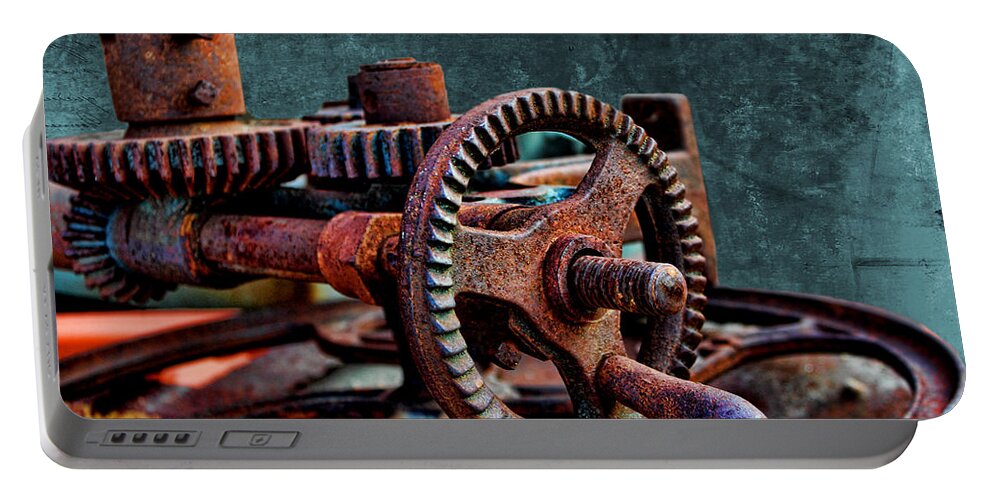Gears Portable Battery Charger featuring the photograph Gears by Sylvia Thornton