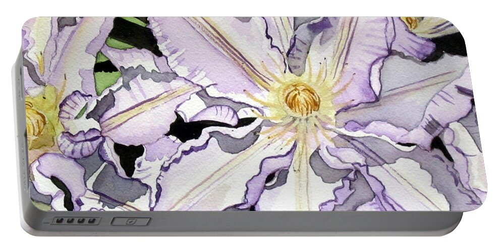 Flower Portable Battery Charger featuring the painting Glory of Spring Watercolor by Kimberly Walker