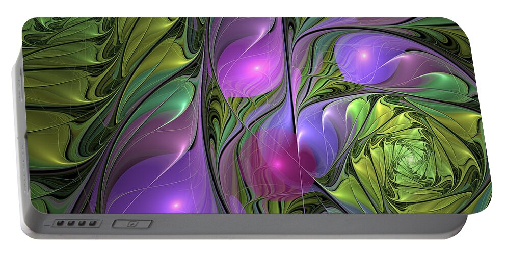 Abstract Portable Battery Charger featuring the digital art Good Mood #2 by Gabiw Art