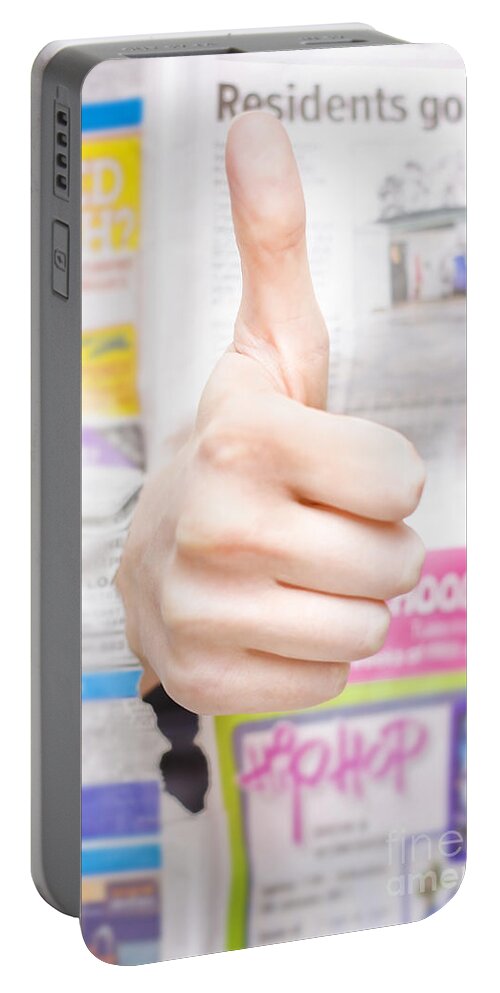 Good Portable Battery Charger featuring the photograph Good News Or Thumbs Up Review by Jorgo Photography