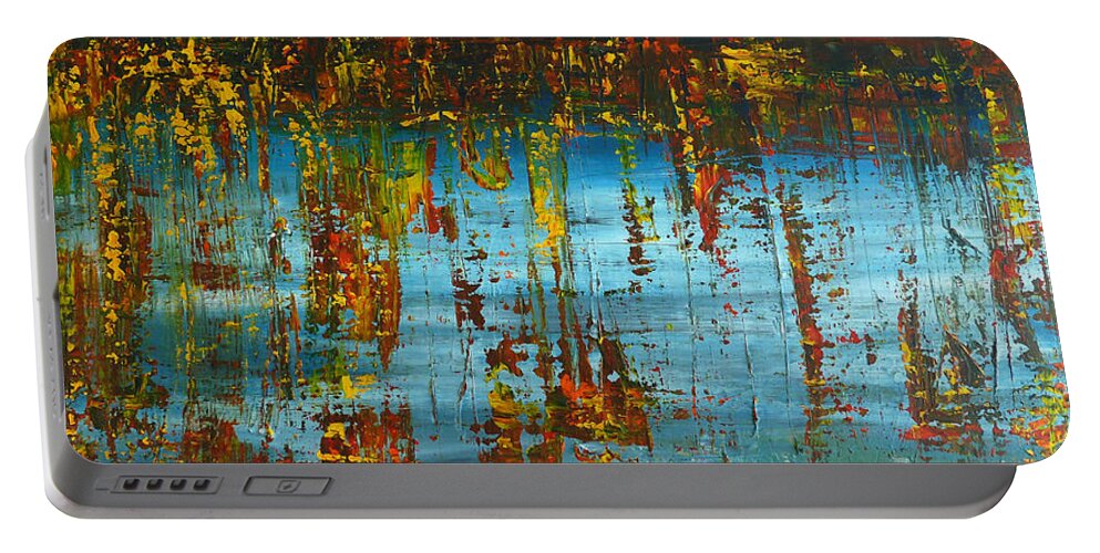 Derek Kaplan Art Portable Battery Charger featuring the painting Got My Own Sunshine #4 by Derek Kaplan