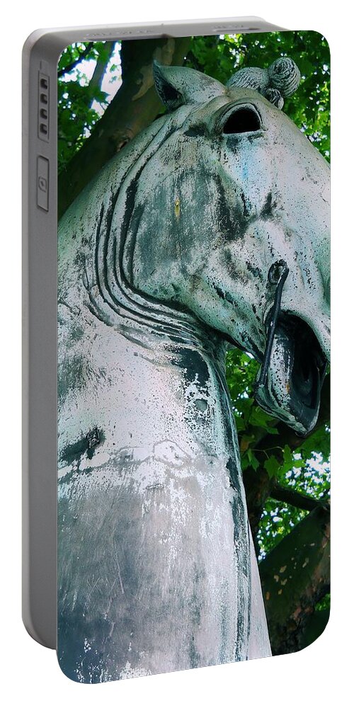 Hamburg Portable Battery Charger featuring the digital art Hamburg Horse by Maria Huntley