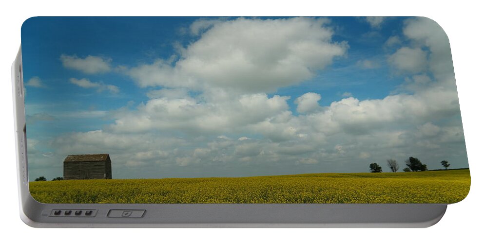 Canola Portable Battery Charger featuring the photograph Home On The Range #1 by Jeff Swan