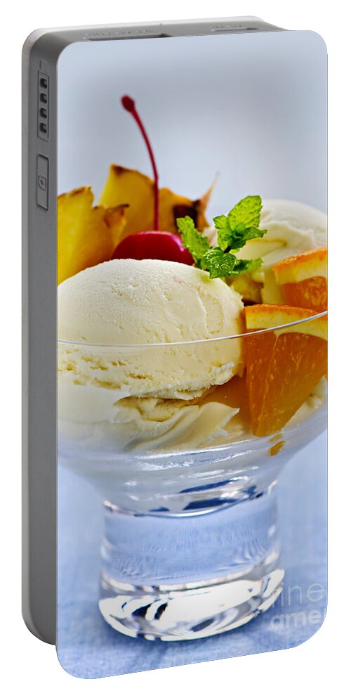 Ice Cream Portable Battery Charger featuring the photograph Ice cream 1 by Elena Elisseeva