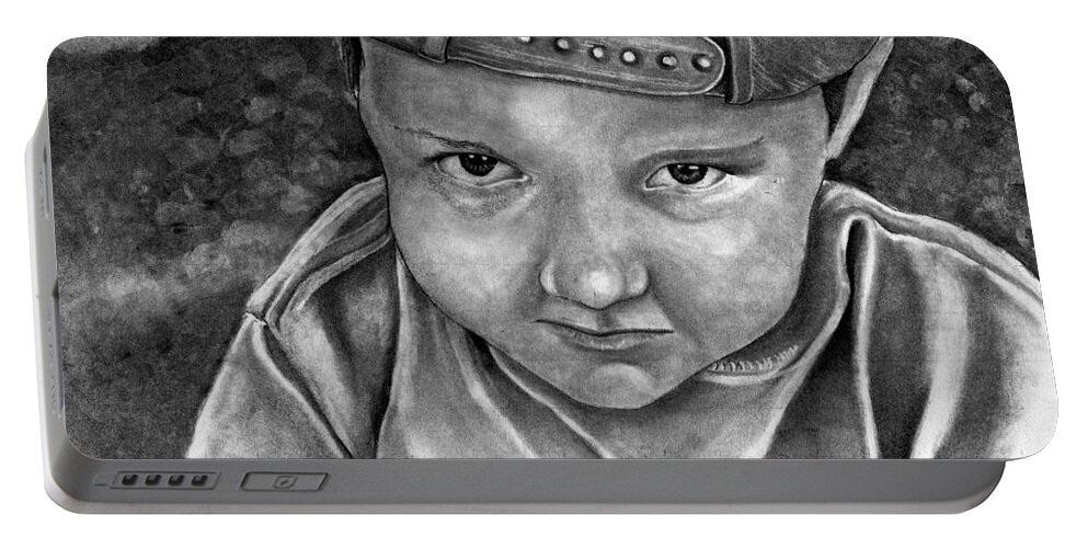 Pencil Portable Battery Charger featuring the drawing Jeremiah #1 by Bill Richards