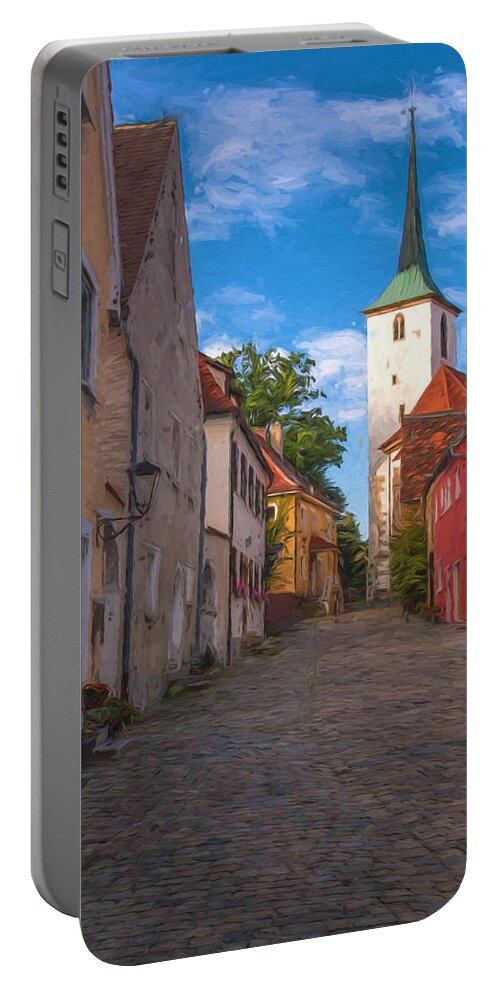 Vilseck Portable Battery Charger featuring the photograph Klostergasse Vilseck by Shirley Radabaugh