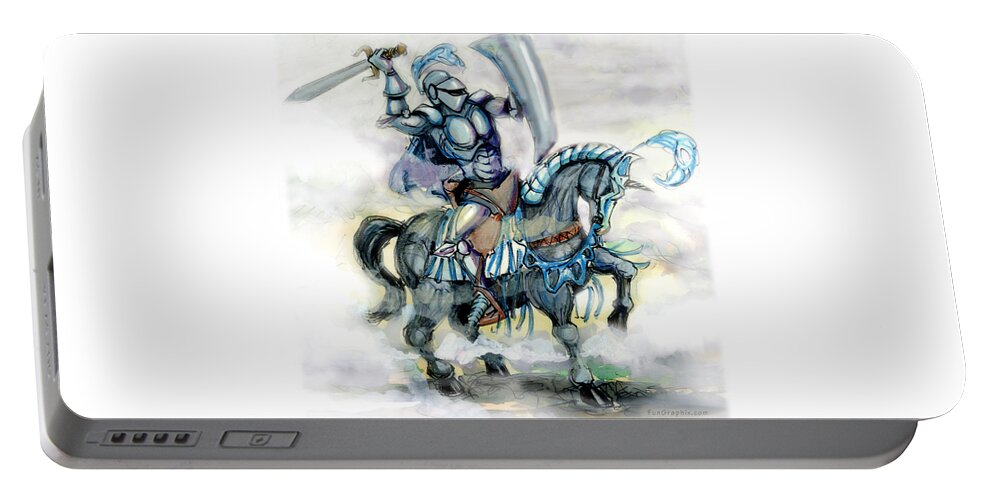 Knight Portable Battery Charger featuring the digital art Knight by Kevin Middleton