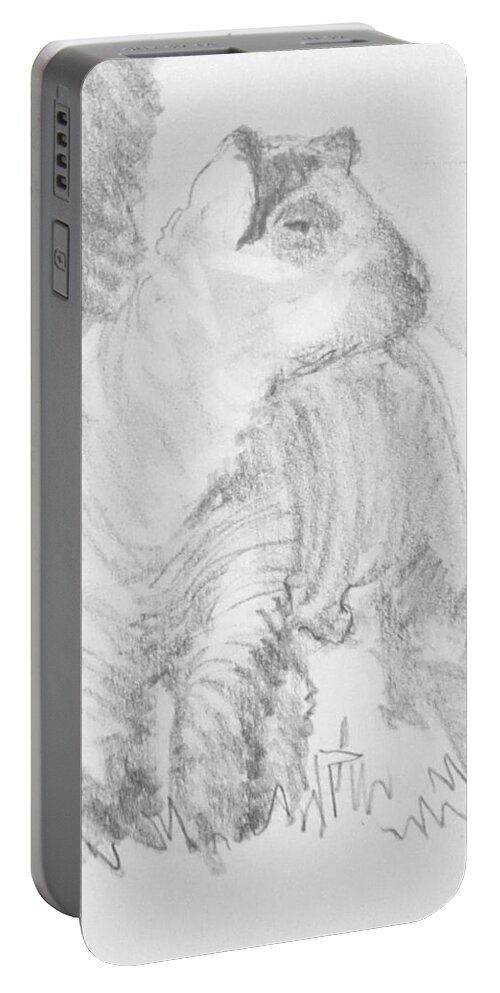 Lamb Portable Battery Charger featuring the drawing Lamb #1 by Mike Jory