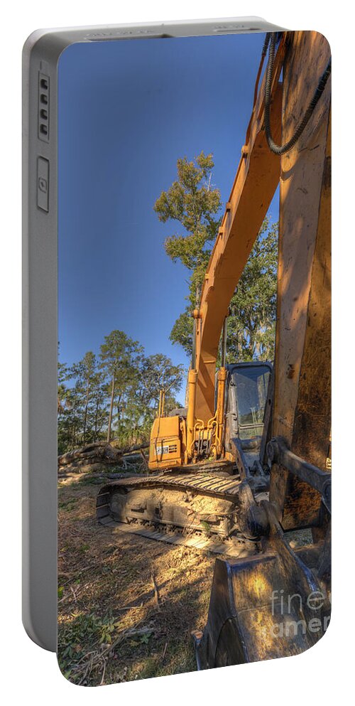 Construction Portable Battery Charger featuring the photograph Cat Excavator by Dale Powell