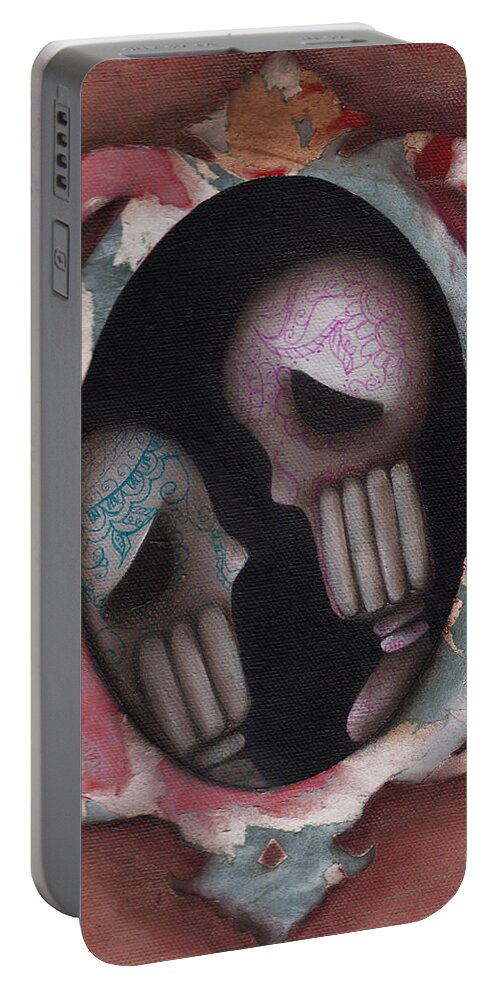 Day Of The Dead Portable Battery Charger featuring the painting Lovers by Abril Andrade