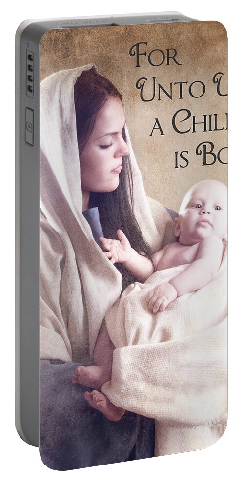 Mary Portable Battery Charger featuring the photograph Mary and Jesus #1 by Cindy Singleton