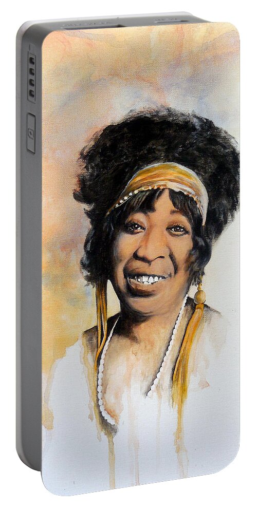 Blues Singer Portable Battery Charger featuring the painting Mother of the Blues - Ma Rainey by William Walts