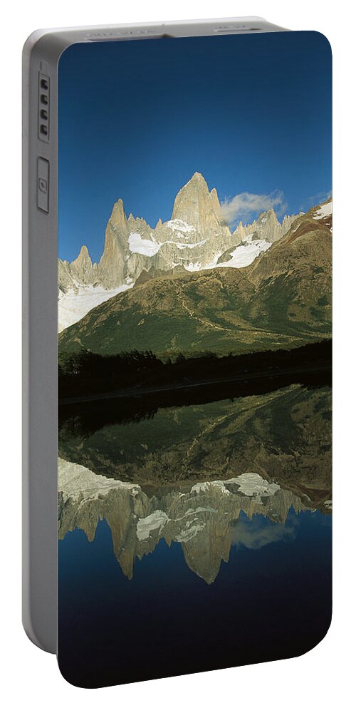 Feb0514 Portable Battery Charger featuring the photograph Mt Fitzroy At Dawn Patagonia #1 by Colin Monteath