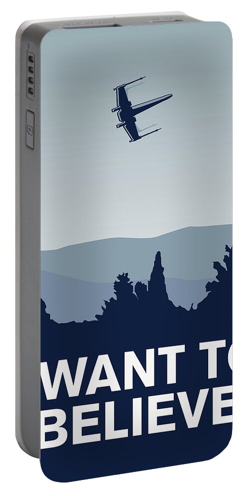 Classic Portable Battery Charger featuring the digital art My I want to believe minimal poster-xwing #1 by Chungkong Art