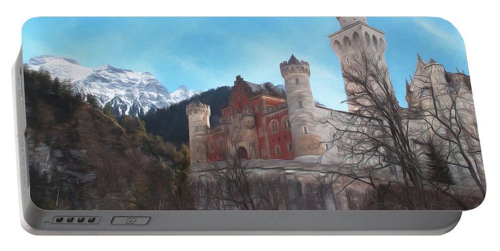 Castle Portable Battery Charger featuring the photograph Neuschwanstein Castle #1 by Shirley Radabaugh