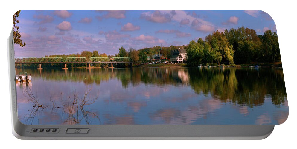 Photography Portable Battery Charger featuring the photograph New Hope-lambertville Bridge, Delaware #1 by Panoramic Images