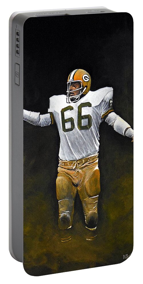 Nitschke Portable Battery Charger featuring the painting Packer Pride by William Walts