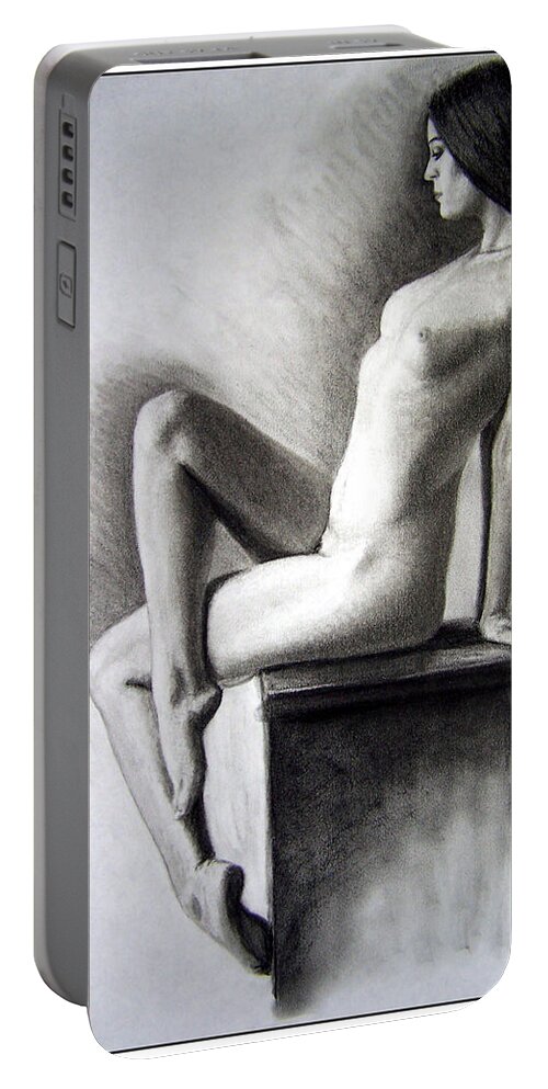 Joe Ogle Portable Battery Charger featuring the drawing Pedestal by Joseph Ogle