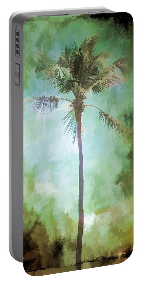 Palm Trees Portable Battery Charger featuring the photograph Pleasant Night To Be Alone #2 by Jan Amiss Photography