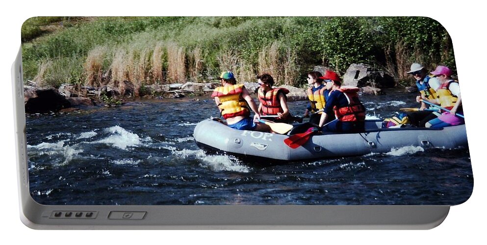 River Portable Battery Charger featuring the photograph River Rafting #1 by Karl Rose