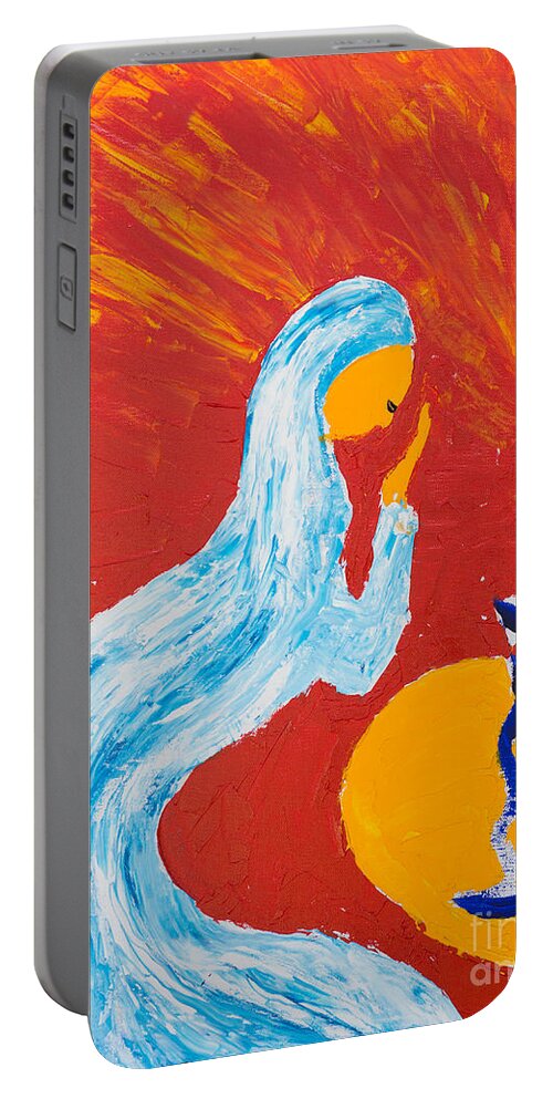 Jewish Art Portable Battery Charger featuring the painting Sabbath Prayer by Walt Brodis
