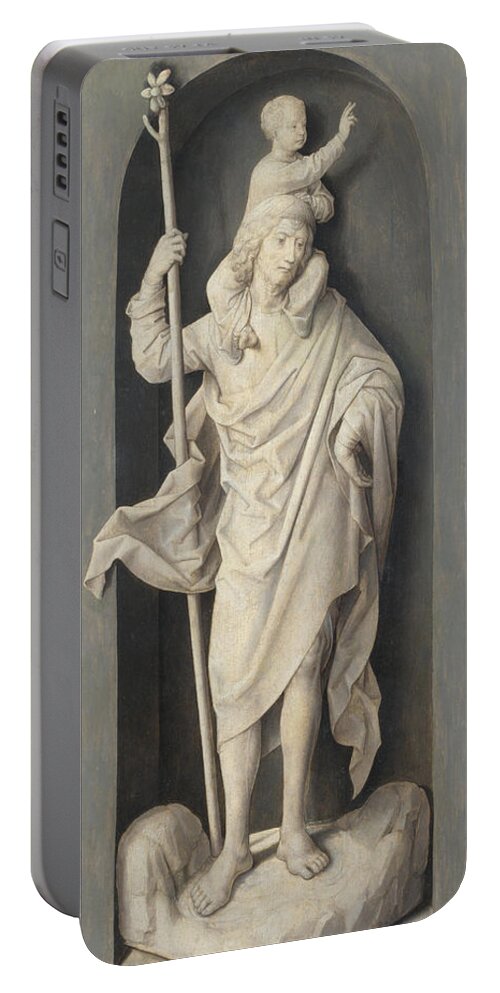 Hans Memling Portable Battery Charger featuring the painting Saint John the Baptist #4 by Hans Memling