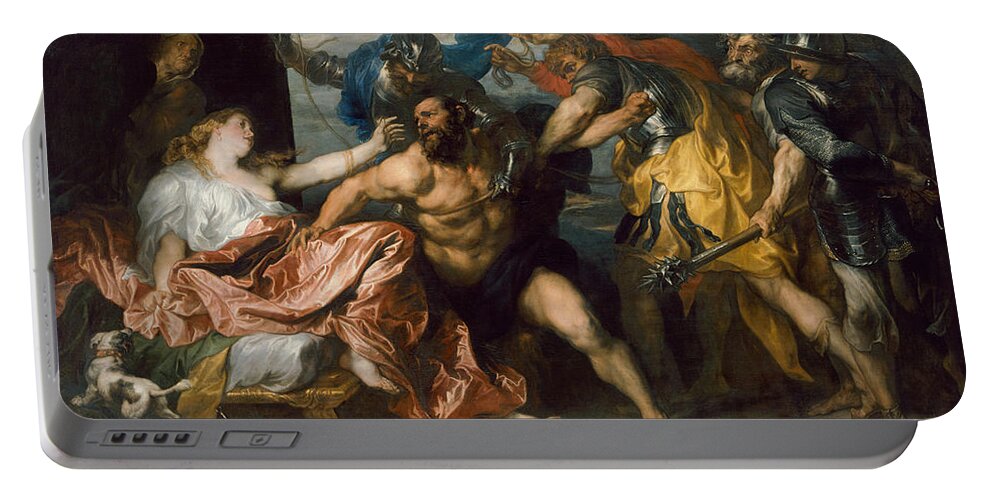 Anthony Van Dyck Portable Battery Charger featuring the painting Samson and Delilah #4 by Anthony van Dyck