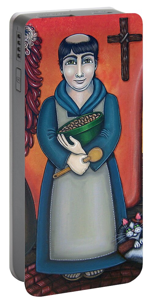 San Pascual Portable Battery Charger featuring the painting San Pascuals Kitchen by Victoria De Almeida