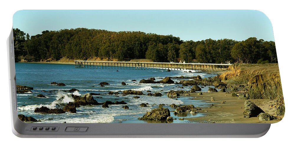 Barbara Snyder Portable Battery Charger featuring the photograph San Simeon Pier #1 by Barbara Snyder