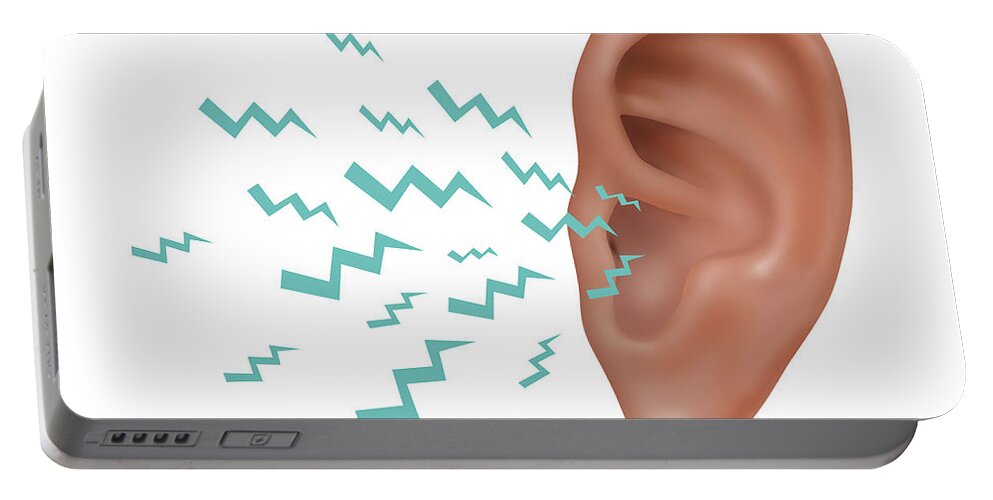Illustration Portable Battery Charger featuring the photograph Sound Entering Human Outer Ear #1 by Gwen Shockey