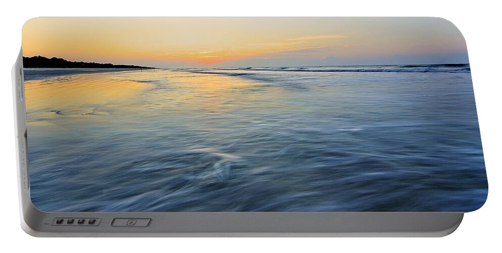Atlantic Ocean Portable Battery Charger featuring the photograph Sunrise on Hilton Head Island #1 by Peter Lakomy
