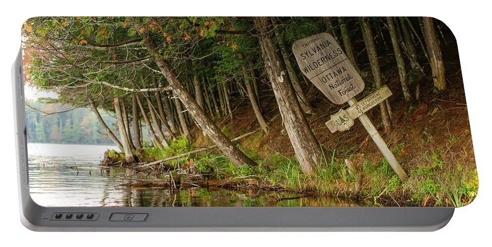 Western Script Portable Battery Charger featuring the photograph Sylvania Wilderness #1 by Jeffrey Phelps