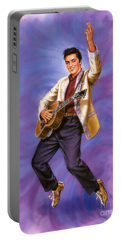 Portrait Portable Battery Charger featuring the painting The King #1 by Dick Bobnick