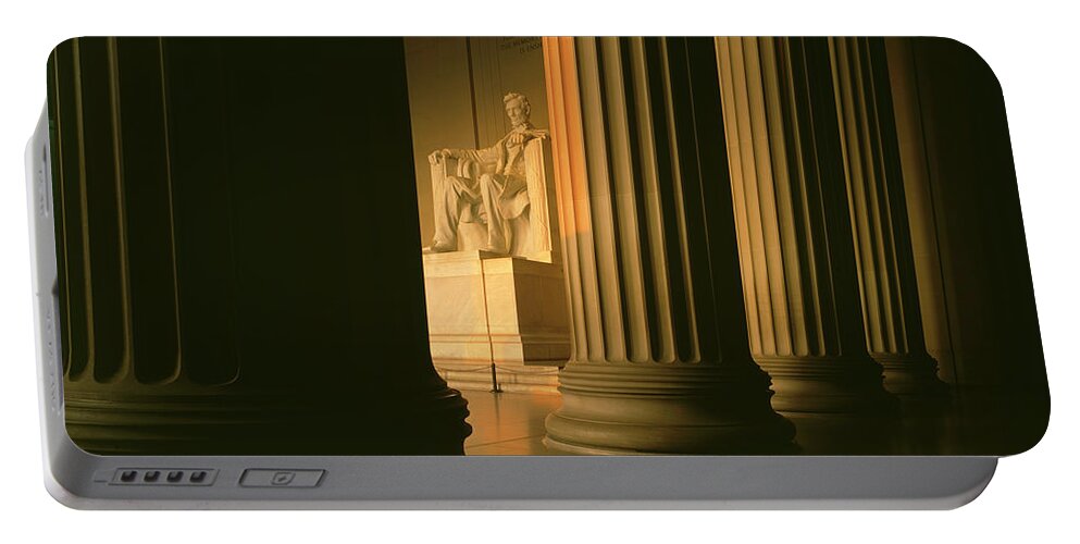 Photography Portable Battery Charger featuring the photograph The Lincoln Memorial In The Morning #1 by Panoramic Images