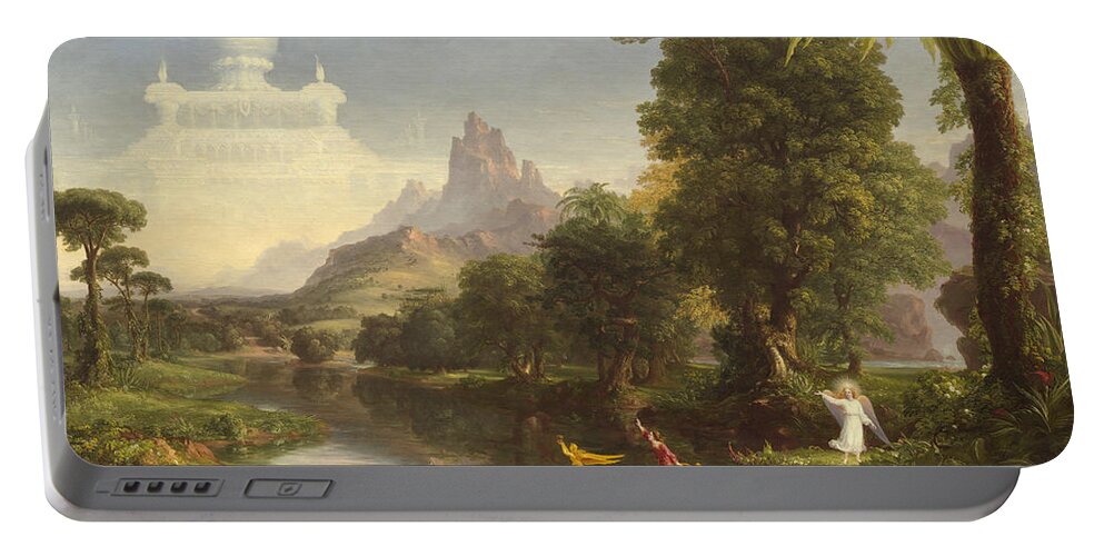 Thomas Cole Portable Battery Charger featuring the painting The Voyage Of Life Youth #1 by Thomas Cole