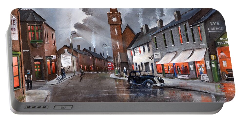 England Portable Battery Charger featuring the painting Untarian Chapel, Lye, Stourbridge - England by Ken Wood