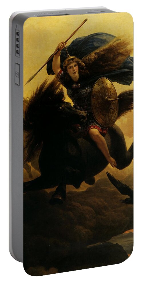 Peter Nicolai Arbo Portable Battery Charger featuring the painting Valkyrie #4 by Peter Nicolai Arbo