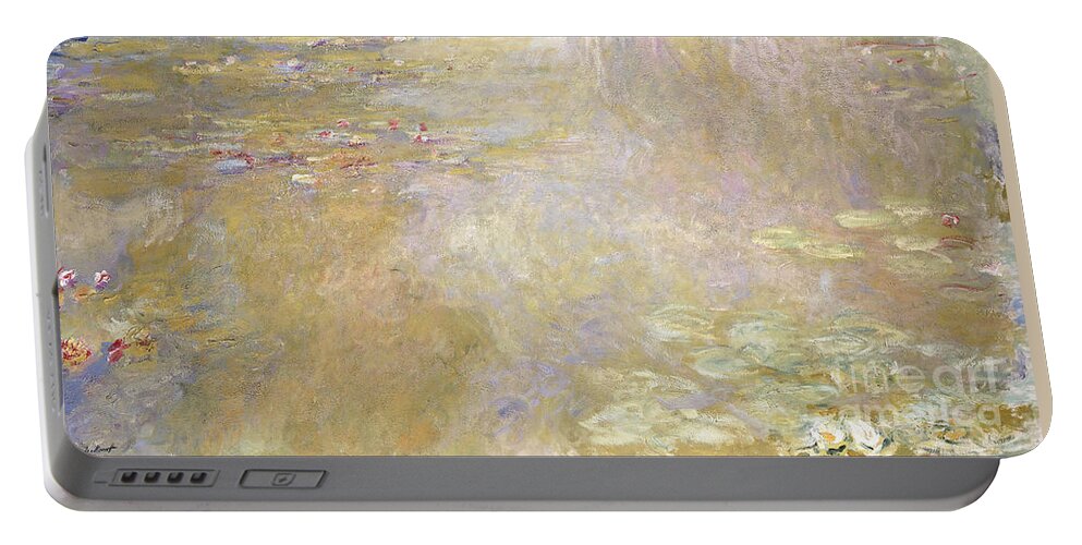 Waterlily Pond Portable Battery Charger featuring the painting Waterlily Pond by Claude Monet