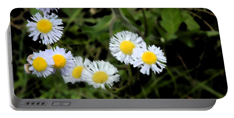 Spring Portable Battery Charger featuring the painting Wild Flowers by George Pedro