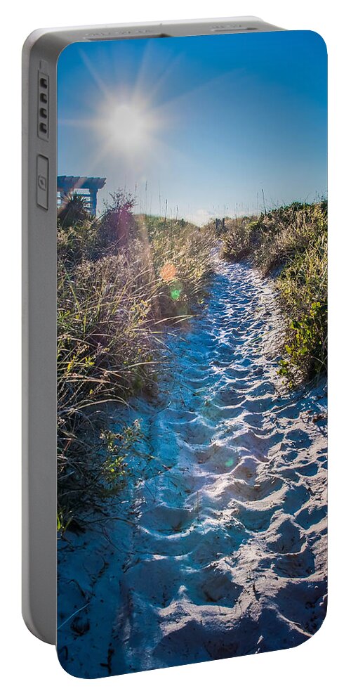 Blue Portable Battery Charger featuring the photograph Wilmington coastal scene Wilmington North Carolina #1 by Alex Grichenko