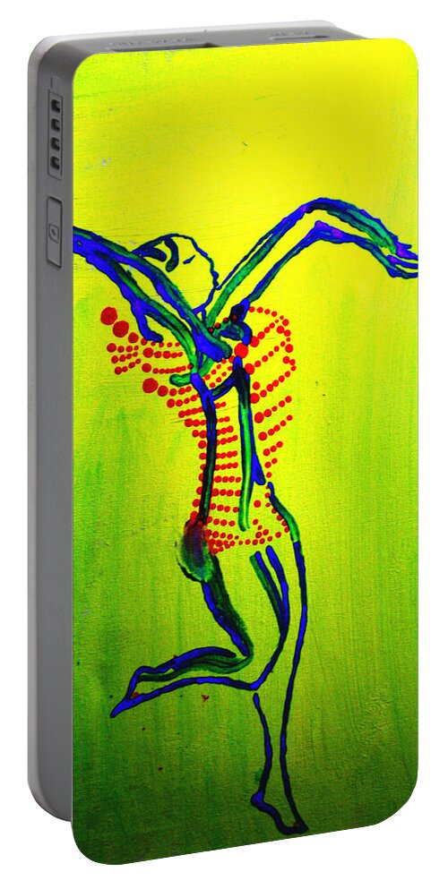 Jesus Portable Battery Charger featuring the painting Dinka Dance - South Sudan #10 by Gloria Ssali