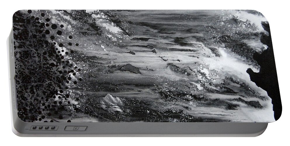 Art Portable Battery Charger featuring the painting Flowing Water by Tamal Sen Sharma