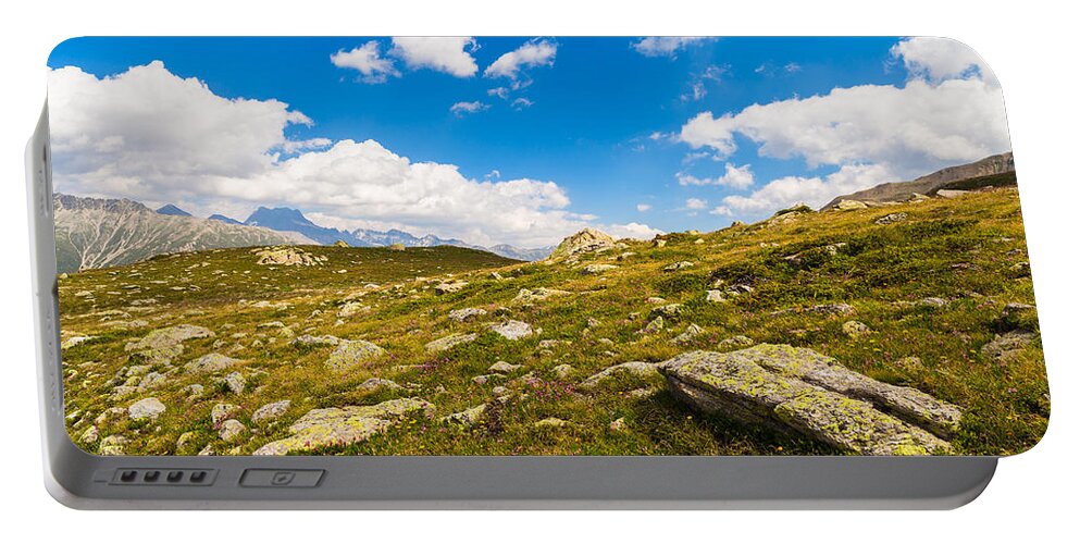 Bavarian Portable Battery Charger featuring the photograph Swiss Mountains #13 by Raul Rodriguez