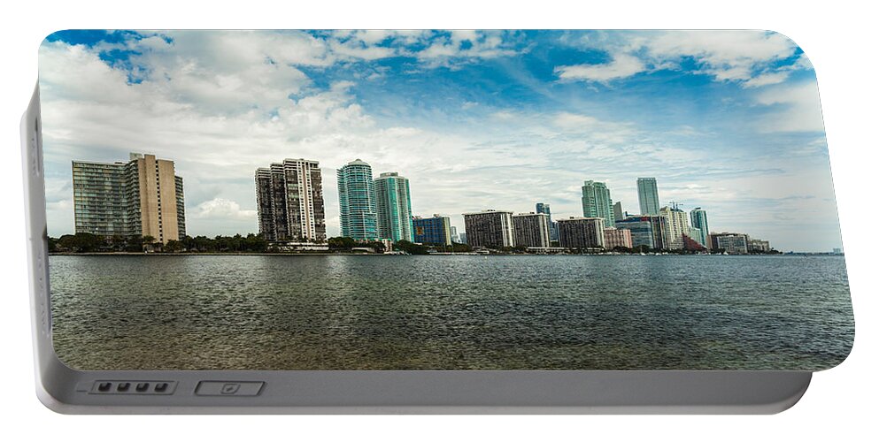 Architecture Portable Battery Charger featuring the photograph Miami Skyline #14 by Raul Rodriguez
