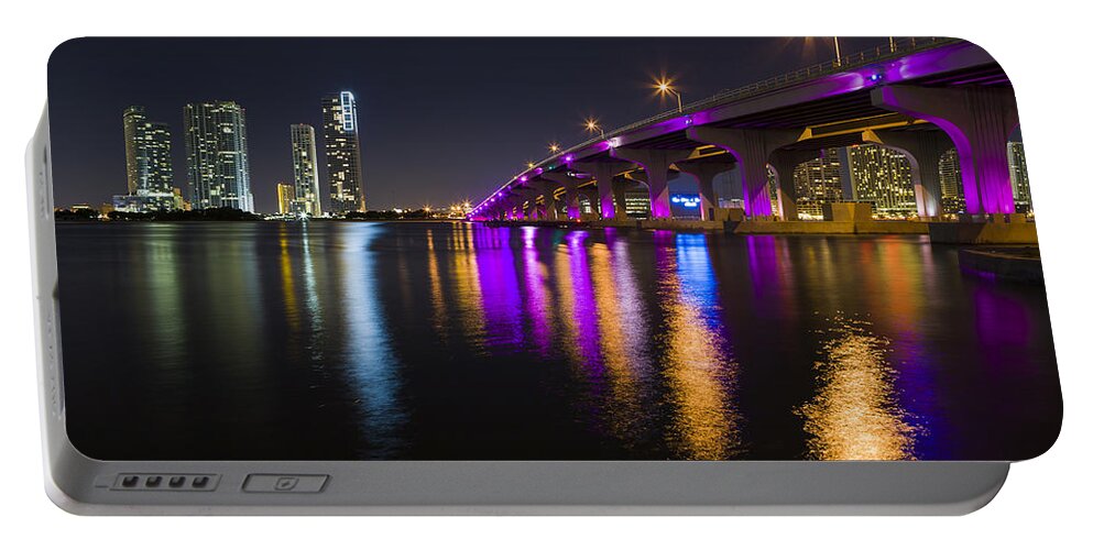 Architecture Portable Battery Charger featuring the photograph Miami Downtown Skyline #15 by Raul Rodriguez