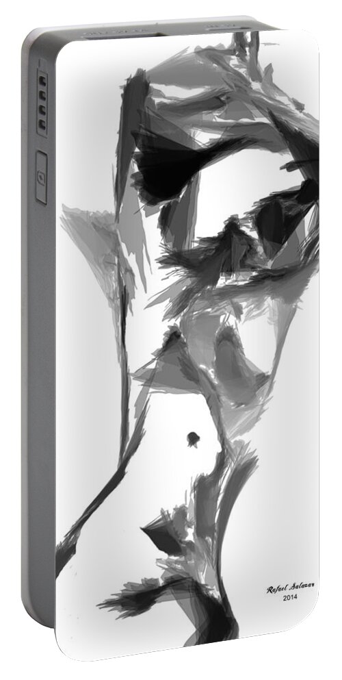 Abstract Portable Battery Charger featuring the digital art Abstract Series II by Rafael Salazar