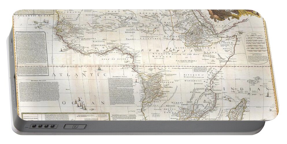 This Is Most Likely The Most Important Map Of Africa Produced In The 18th Century. Printed At The Height Of The Slave Trade In 1787 By The Robert Sayer Firm Of London Portable Battery Charger featuring the photograph 1787 Boulton Sayer Wall Map of Africa by Paul Fearn