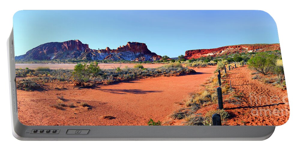 Rainbow Valley Outback Landscape Central Australia Australian Northern Territory Panorama Panoramic Clay Pan Dry Arid Portable Battery Charger featuring the photograph Rainbow Valley #19 by Bill Robinson